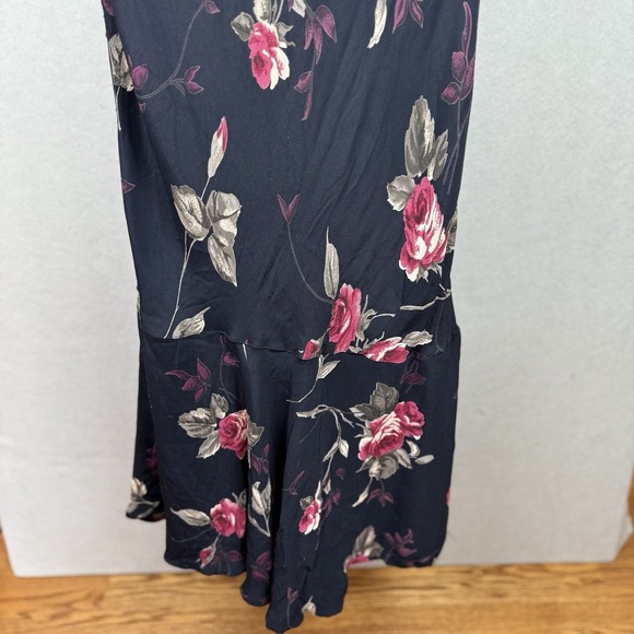 Vtg Newport News Black & Red Floral Mermaid Dress Dark Romantic Whimsygoth Sz 16 - Picture 5 of 6